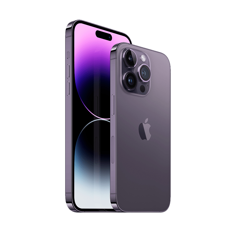 Iphone 14 Promax tím mặt trước và mặt sau