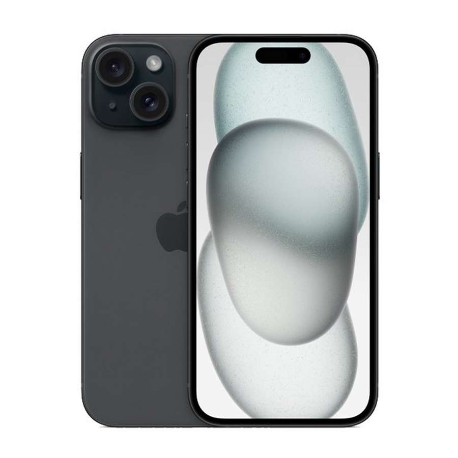 Iphone 15 Plus màu đen mặt trước và mặt sau